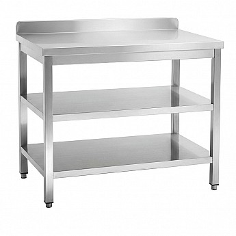 Demountable worktables with bottom and intermediate shelf 1000x700x850mm - GM