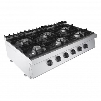 Gas boiling top with six burners - GM