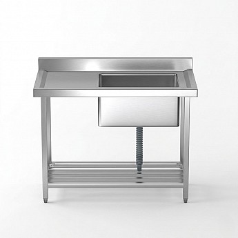 Inox sudopera sa jednim koritom i radnom povrsinom 1000x600x850mm