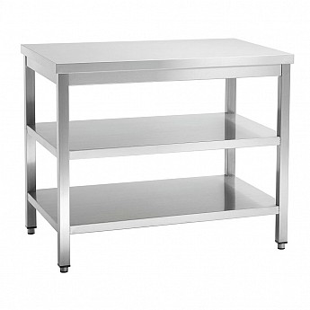 Inox work table triple-deck 900x600x850mm