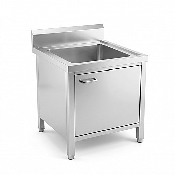 Inox sudopera sa jednim koritom i donjim kabinetom 600x600x850mm