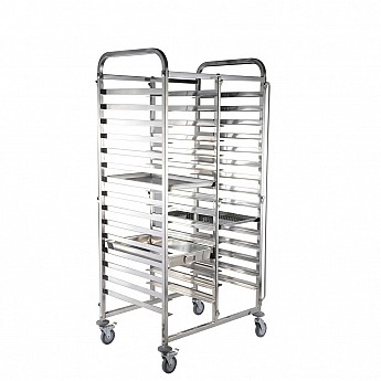 GN pan trolley 15 shelves double 740x550x1700mm